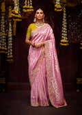 Monjolika Fashion Embroidered Sequins Zari Traditional Saree in Purple & Pink - Distacart