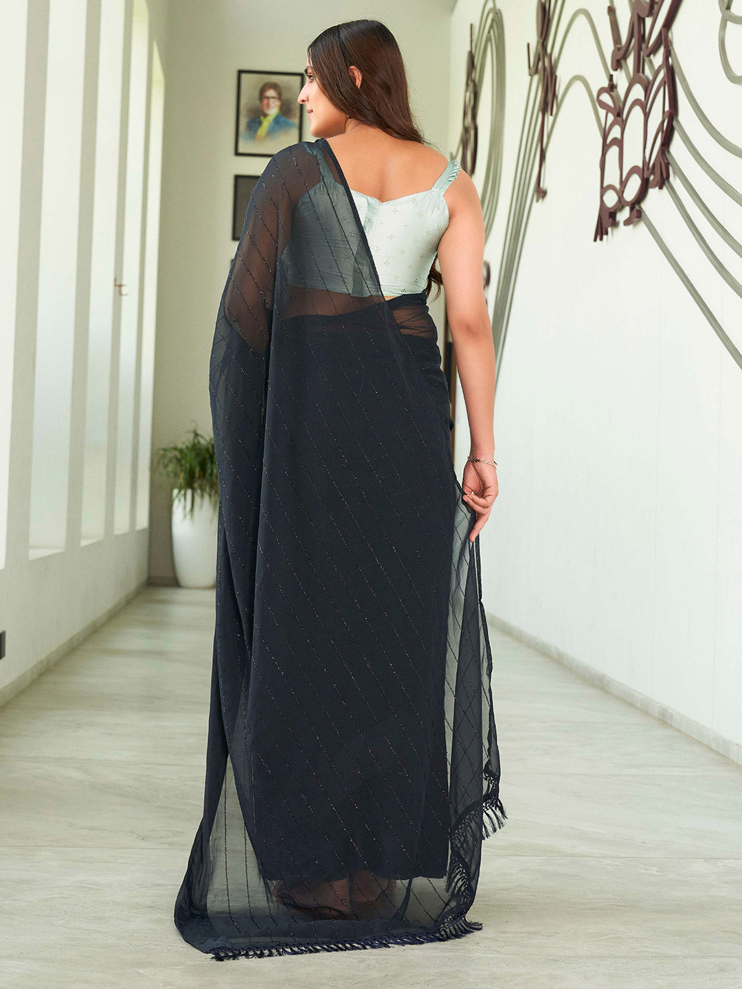 Tikhi Imli Georgette Ready to Wear Saree - Distacart