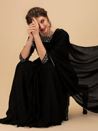 Sangria Pearl Border Detail Saree With Embroidered Blouse - Distacart