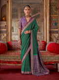 Monjolika Fashion Silk Blend Green Printed Contemporary Saree