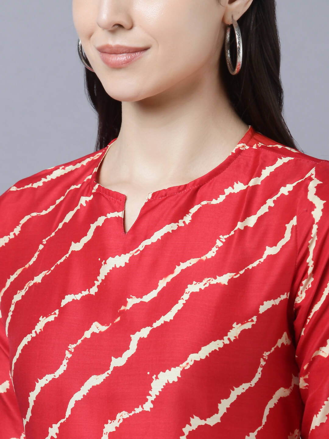 Myshka Women's Stylish Red 3/4 Sleeve Dress - Distacart