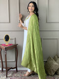 The52 White Embroidered Viscose Blend Fabric Straight Kurta, Pant and Dupatta Set - Distacart