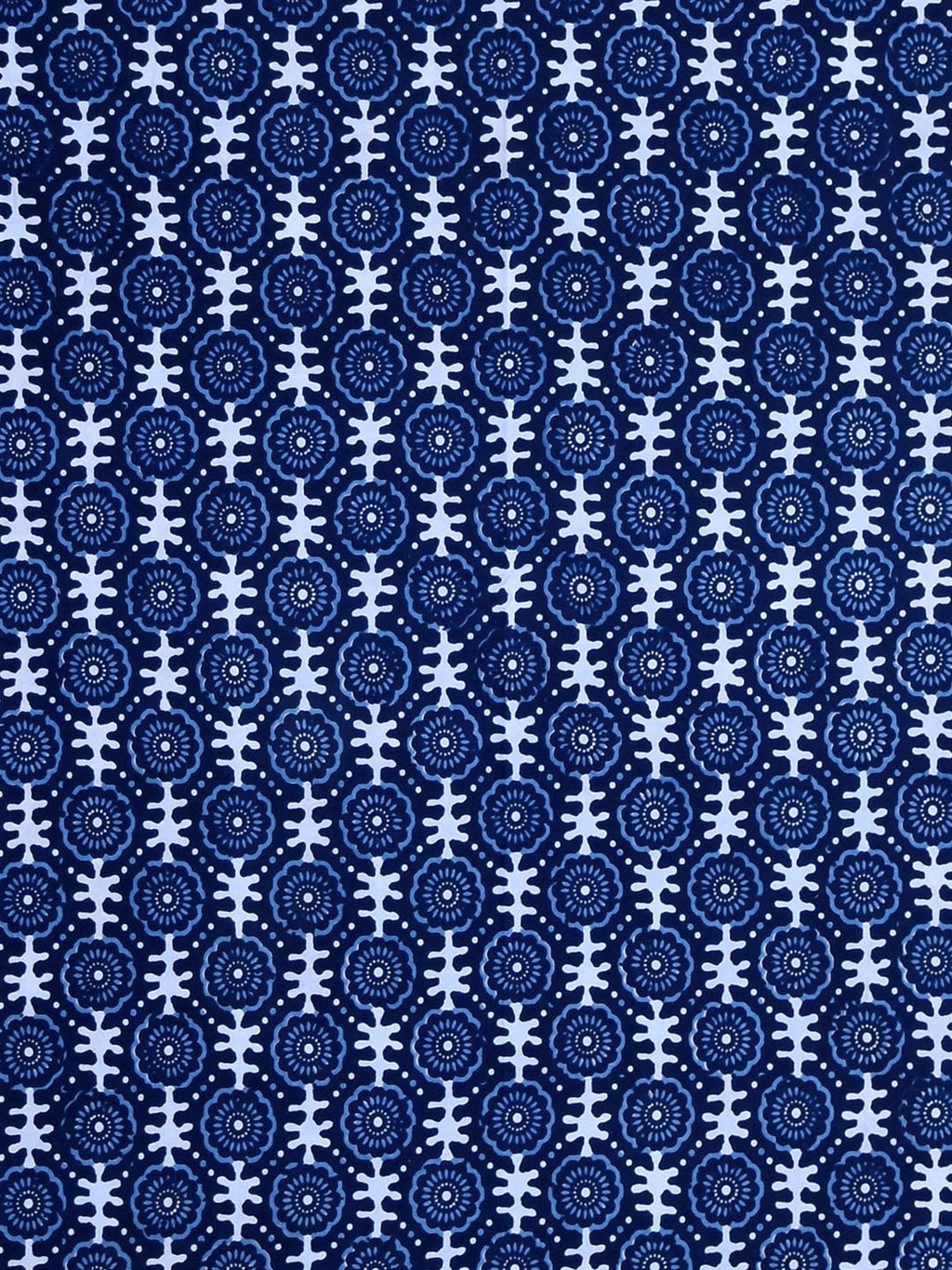 Rajasthan Decor Navy Blue Block Print 144 TC Cotton 1 Single Bedsheet with 2 Pillow Covers