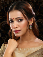Ruby Raang Gold Polished Kundan Work Multi-Color Loops