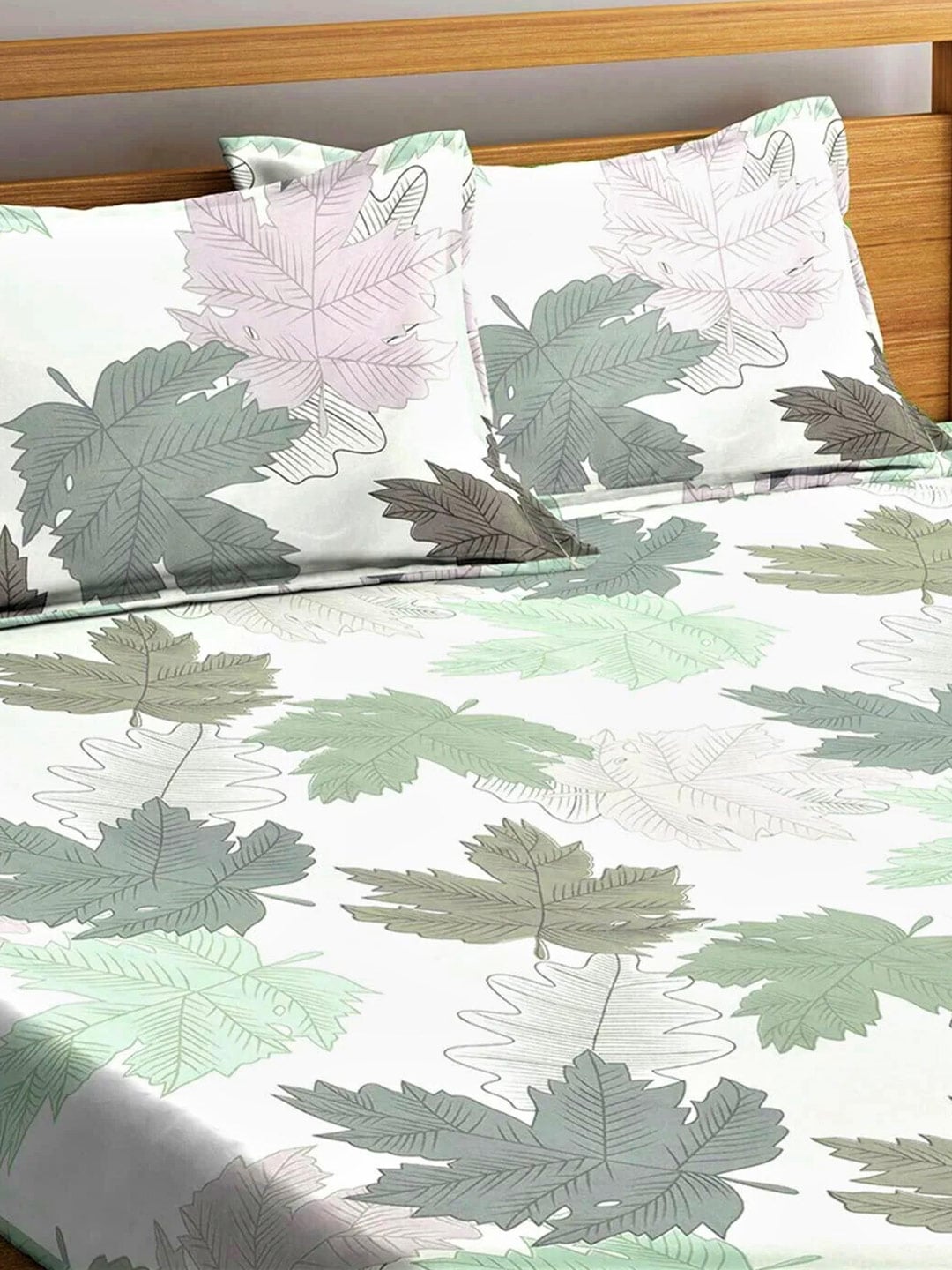 Home Sizzler Multicolour Printed 144 TC Bedsheet with Pillow Covers - Distacart