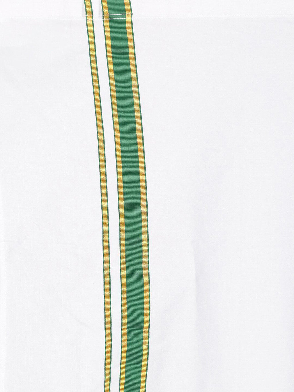 Sethukrishna Boys White & Green Pure Cotton Shirt with Dhoti