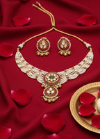 Jewel City Traditional Handcrafted Gold-Plated Kundan Pearl Necklace Set