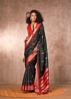 Monjolika Fashion Weaving Bhagalpuri Silk Blend Black Contemporary Saree