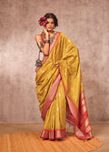 Monjolika Fashion Weaving Bhagalpuri Silk Blend Mustard Contemporary Saree