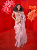 Monjolika Fashion Lavender Tissue Weaving Zari Ceremonial Contemporary Saree - Distacart