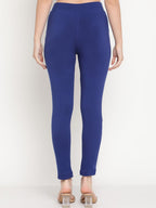 TAG 7 Women Blue & Mustard Yellow Pack of 2 Straight Fit Ankle-Length Leggings