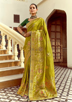 Monjolika Fashion Silk Blend Weaving Pear Traditional Saree