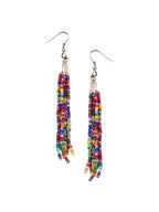 Cardinal Red & Green Beaded Multistring Necklace & Earrings Set - Distacart