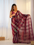 Monjolika Fashion Georgette Sequins Maroon Color Classic Saree