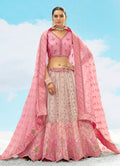 Monjolika Fashion Pink Silk Sequins Trendy Reception Lehenga Choli