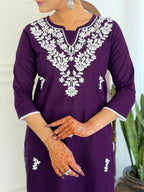 The52 Gorgeous Chikankari Work with Pure Cotton Fabric Straight Kurta, Pant and Dupatta Set - Distacart