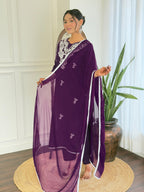 The52 Gorgeous Chikankari Work with Pure Cotton Fabric Straight Kurta, Pant and Dupatta Set - Distacart
