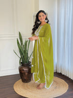 The52 Chikankari Work with Pure Cotton Fabric Straight Kurta, Pant and Dupatta Set - Distacart