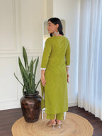 The52 Chikankari Work with Pure Cotton Fabric Straight Kurta, Pant and Dupatta Set - Distacart