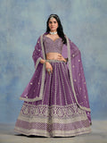 Monjolika Fashion Art Silk Embroidered Orange Designer Lehenga Choli
