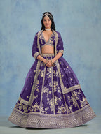 Monjolika Fashion Purple Art Silk Designer Wedding Lehenga Choli