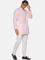 Sethukrishna Men Pink Pure Cotton Kurta with Pyjamas - Distacart