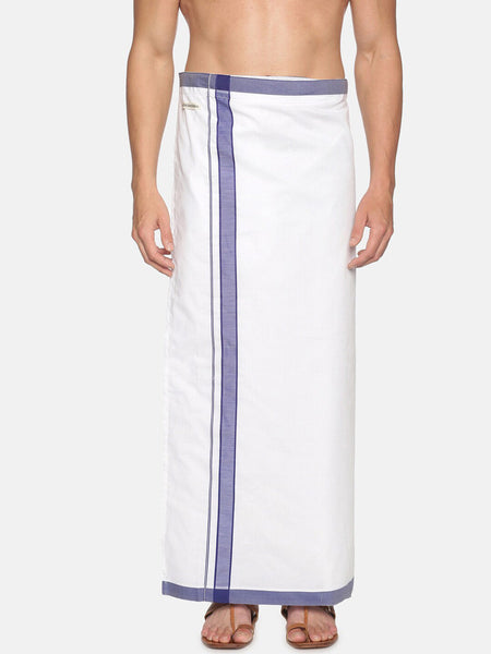 Sethukrishna Men White Solid Cotton Dhoti