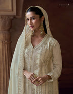 Anaita White Heavy Chinon Stitched Salwar Suit With Sequence Embroidery Work - Distacart