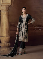 Anaita Black Heavy Chinon Stitched Salwar Suit With Sequence Embroidery Work - Distacart