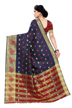Vamika Banarasi Jaquard Navy Blue Weaving Saree