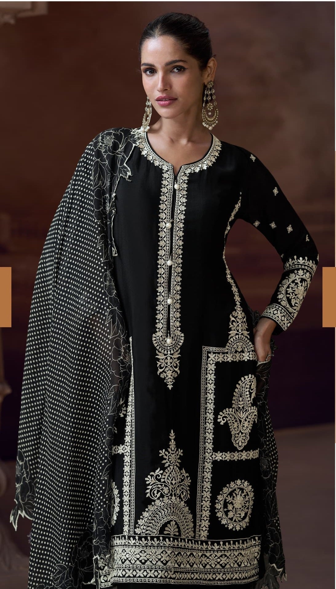 Anaita Black Heavy Chinon Stitched Salwar Suit With Sequence Embroidery Work - Distacart