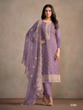 Anaita Purple Heavy Organza With Embroidery Straight Salwar Suit - Distacart