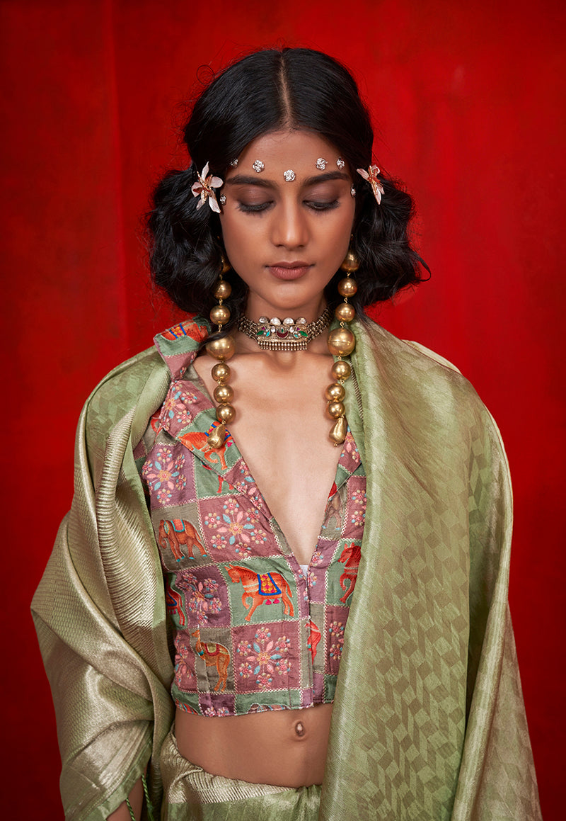 Monjolika Fashion Viscose Light Green Zari Weaving Border Traditional Saree - Distacart
