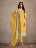 Anaita Yellow Heavy Organza With Embroidery Straight Salwar Suit - Distacart