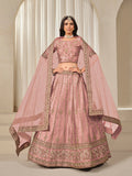 Monjolika Fashion Embroidered Pink Reception Art Silk A Line Lehenga Choli - Distacart