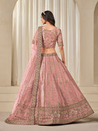Monjolika Fashion Embroidered Pink Reception Art Silk A Line Lehenga Choli - Distacart