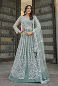 Monjolika Fashion Embroidered Sea Green Net Reception Designer Salwar Suit - Distacart