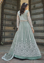 Monjolika Fashion Embroidered Sea Green Net Reception Designer Salwar Suit - Distacart