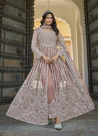 Monjolika Fashion Embroidered Dusty Net Reception Designer Salwar Suit - Distacart