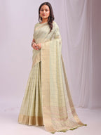 Shree Shyam Fashion Organza Light Green Saree - Distacart