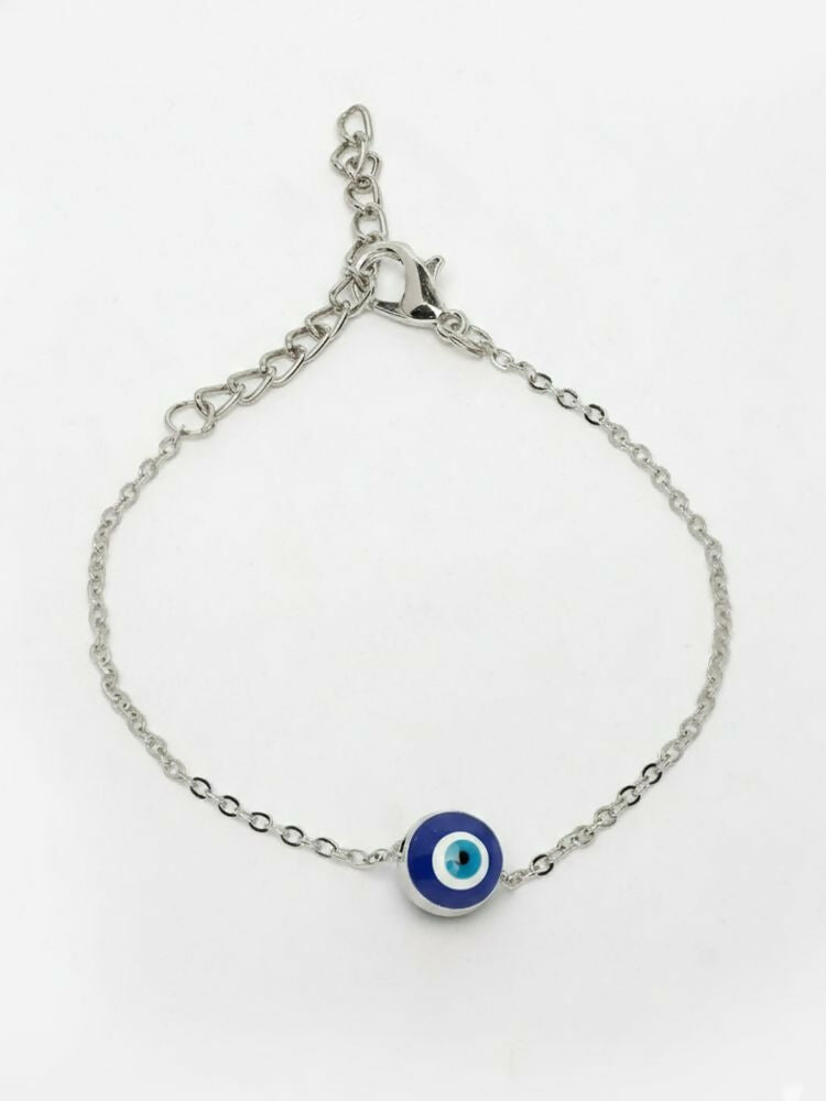 NVR Women Evil Eye Silver Plated Link Bracelet - Distacart