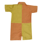 Mhyssa Orange And Yellow Round Neck With Half Sleeve Round Neck Romper