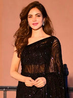 Sangria Black Sequinned Embellished Saree - Distacart