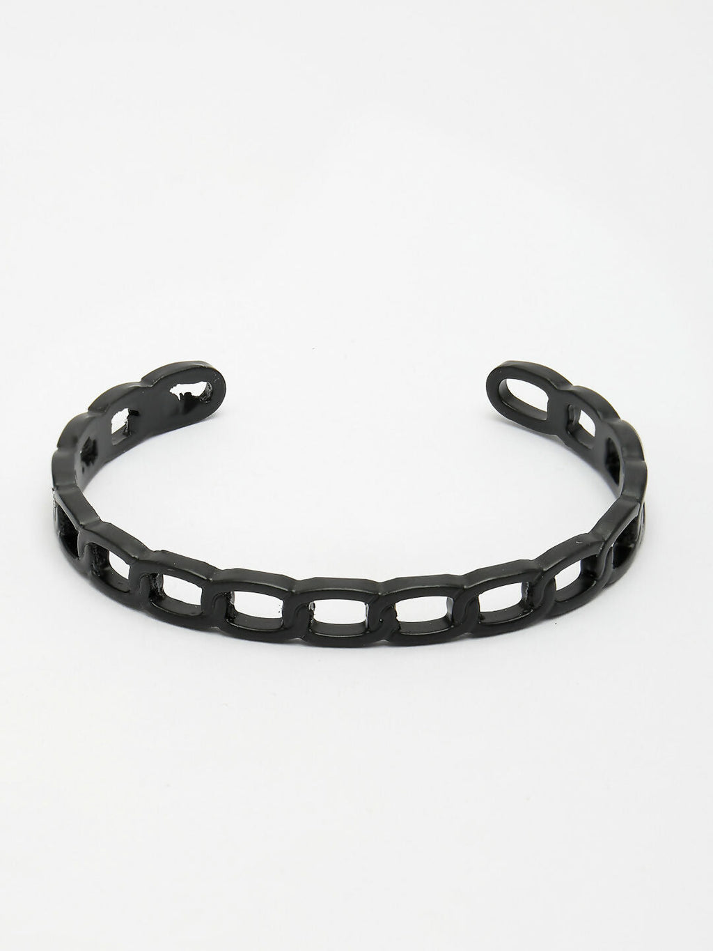 NVR Men's Black Rhodium-Plated Metal Cuff Bracelet - Distacart