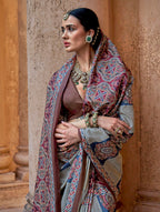 Monjolika Fashion Paisley Print Multicolour Silk Blend Trendy Saree