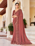 Monjolika Fashion Rust Georgette Printed Festival Desginer Trendy Saree - Distacart