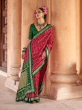 Monjolika Fashion Rani Pink Silk Blend Patola Print Classic Saree - Distacart