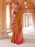 Monjolika Fashion Mustard Silk Blend Patola Print Classic Saree - Distacart