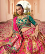 Monjolika Fashion Multi Colour Banarasi Silk Diamond Wedding Trendy Lehenga Choli