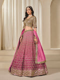 Monjolika Fashion Hot Pink Chinon Silk With Embroidered, Sequins, Thread And Zari Work Lehenga Choli - Distacart